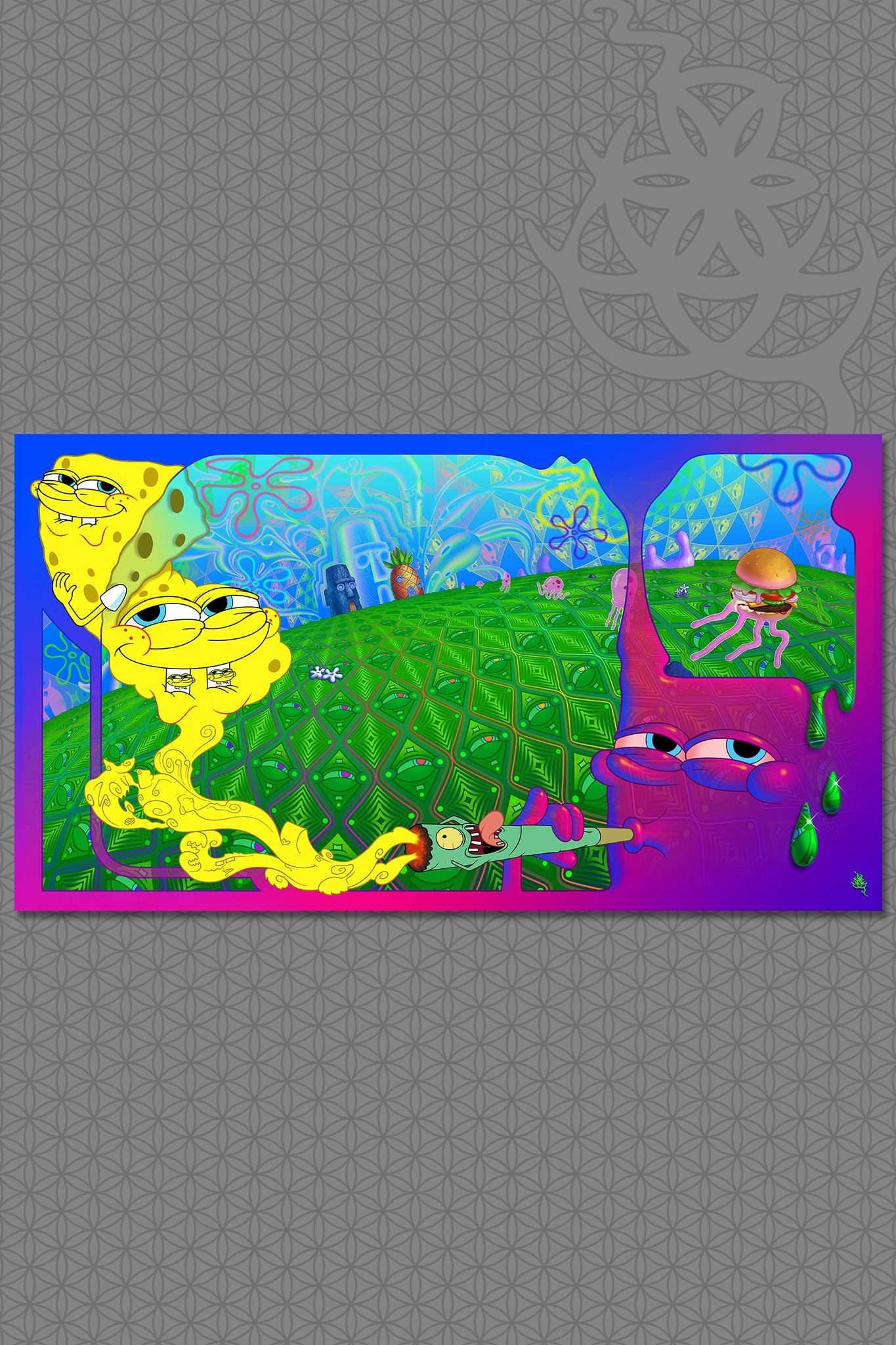 BIKINI BOTTOM JAM Blacklight Tapestry